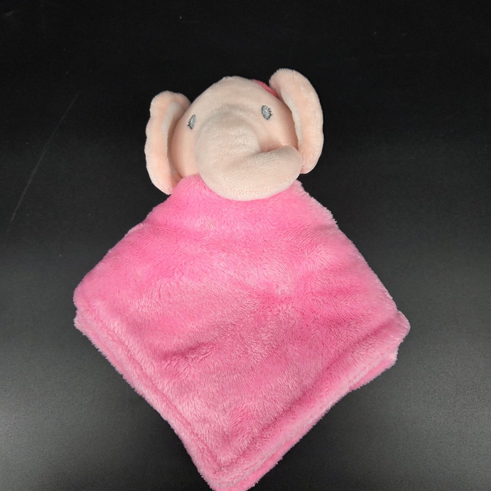 Pink Elephant Lovey Security Blanket Plush Baby Girl Soother Toy